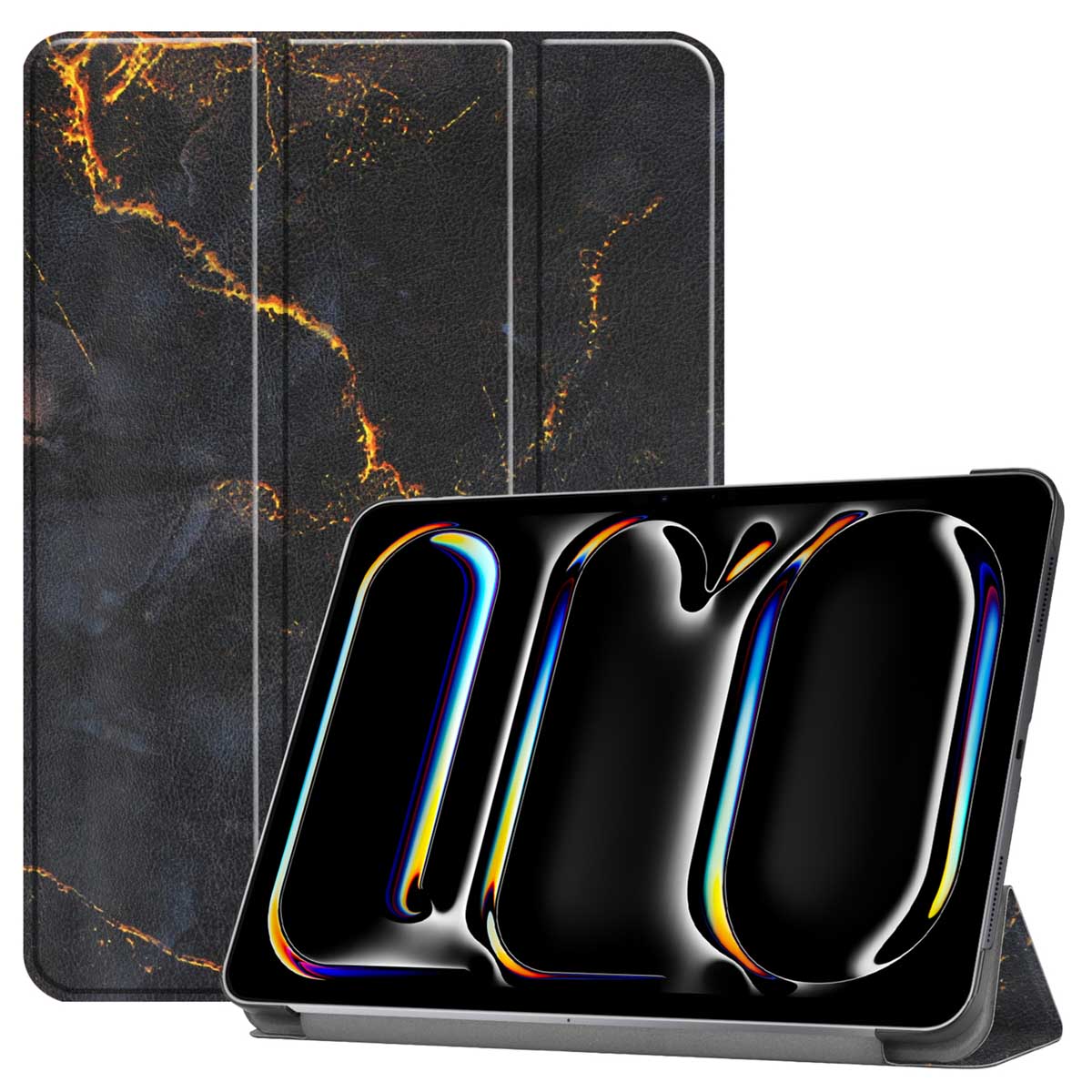 imoshion Coque tablette Design Trifold Apple iPad Pro 11 (2025) M5 / (2024) M4 - Black Marble