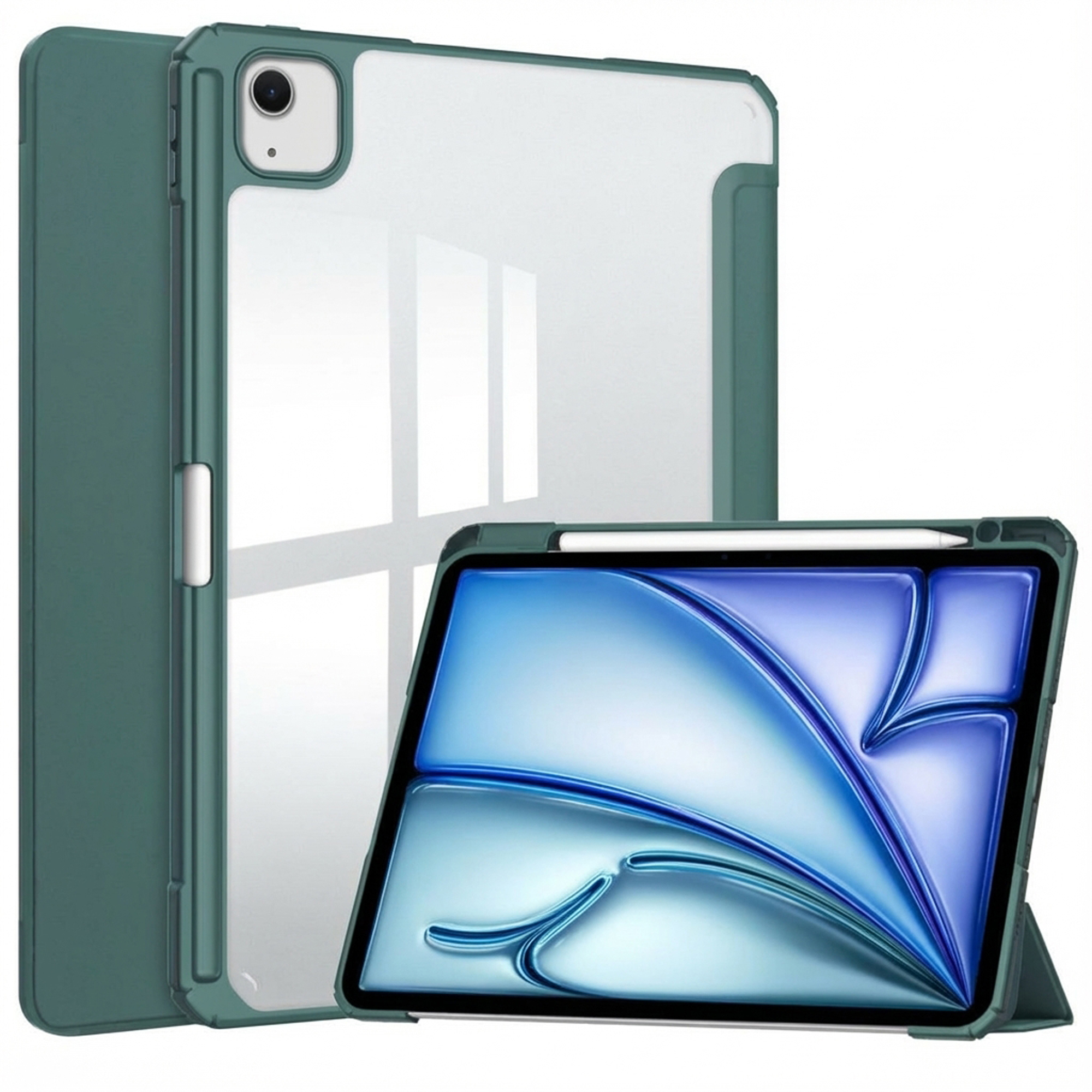 imoshion Coque tablette rigide Trifold Apple iPad Air 13 pouces (2026) M4 / (2025) M3 / (2024) M2 - Vert