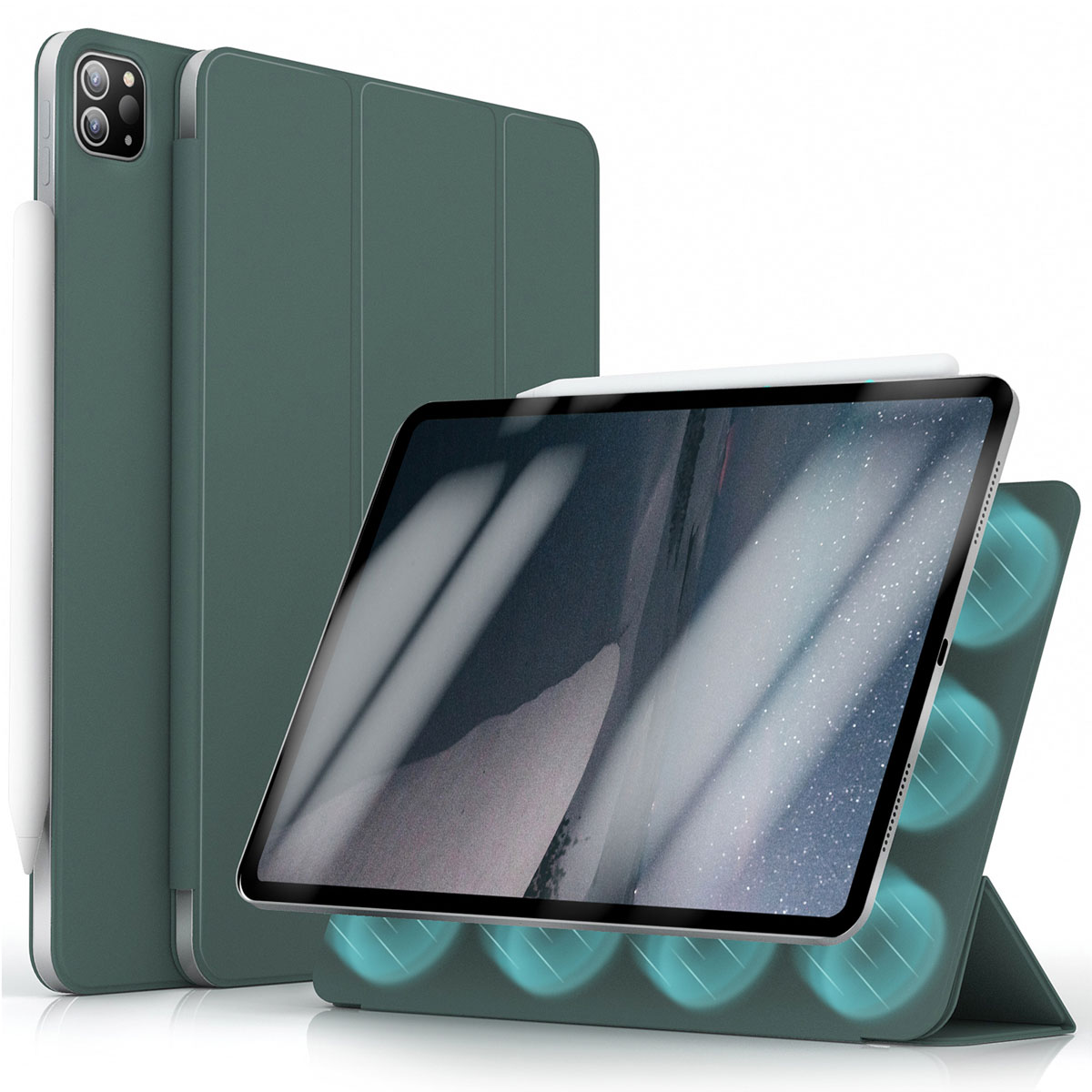 imoshion Magnetic Bookcase voor de Apple iPad Pro 11 (2025) M5 / (2024) M4 - Donkergroen