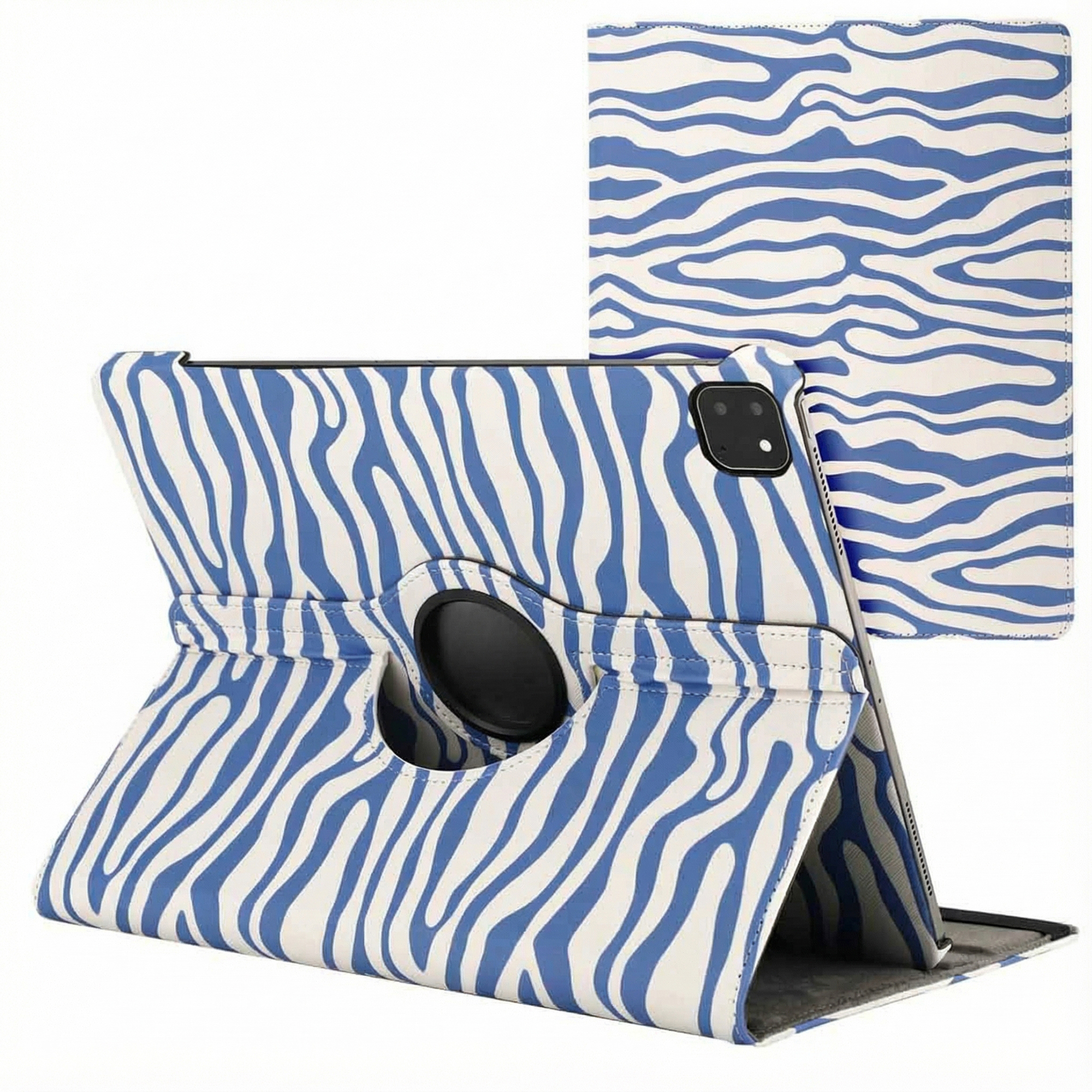 imoshion 360° Draaibare Design Bookcase voor de Apple iPad Air 13 inch (2026) M4 / (2025) M3 / (2024) M2 - White Blue Stripes
