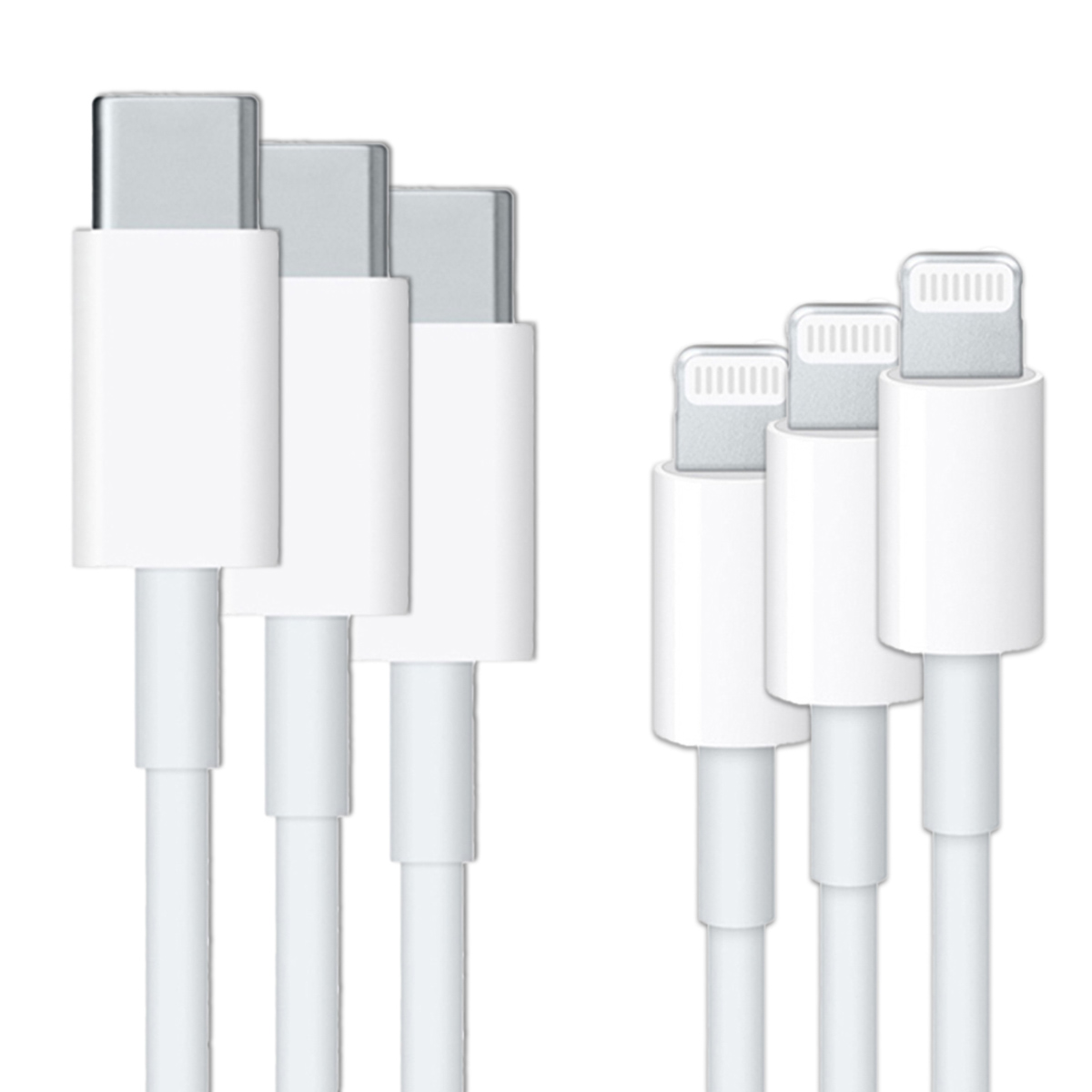 USB-C naar Lightning kabel 3-pack - Apple 'pre-owned' - 1 meter - Wit