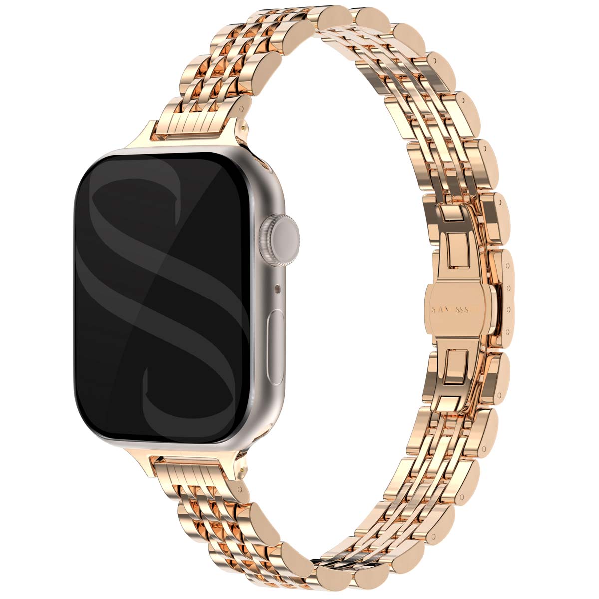 Selencia Bracelet en acier slim style Jubilee Apple Watch | 38/40/41/42 mm - Rose Doré
