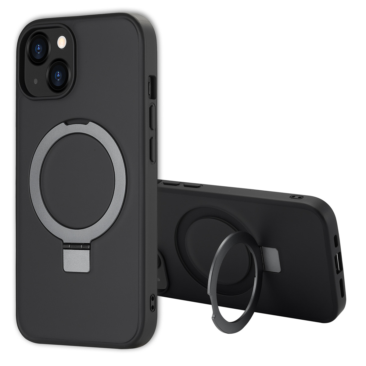 Accezz Coque Ring Stand avec MagSafe Apple iPhone 14 - Noir
