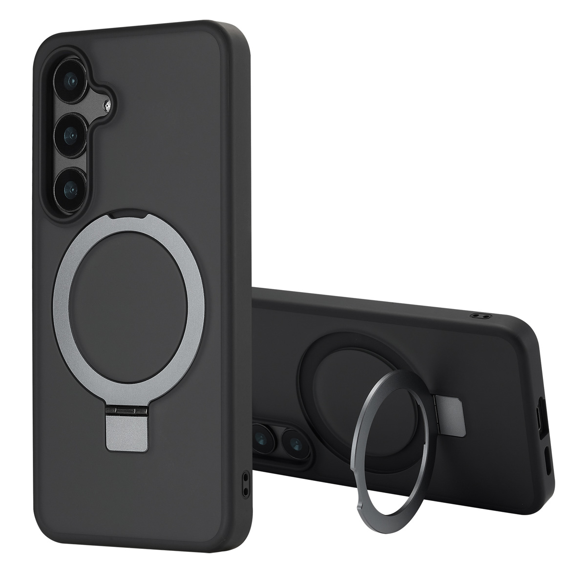 Accezz Ring Stand Backcover met MagSafe voor de Samsung Galaxy S24 - Zwart