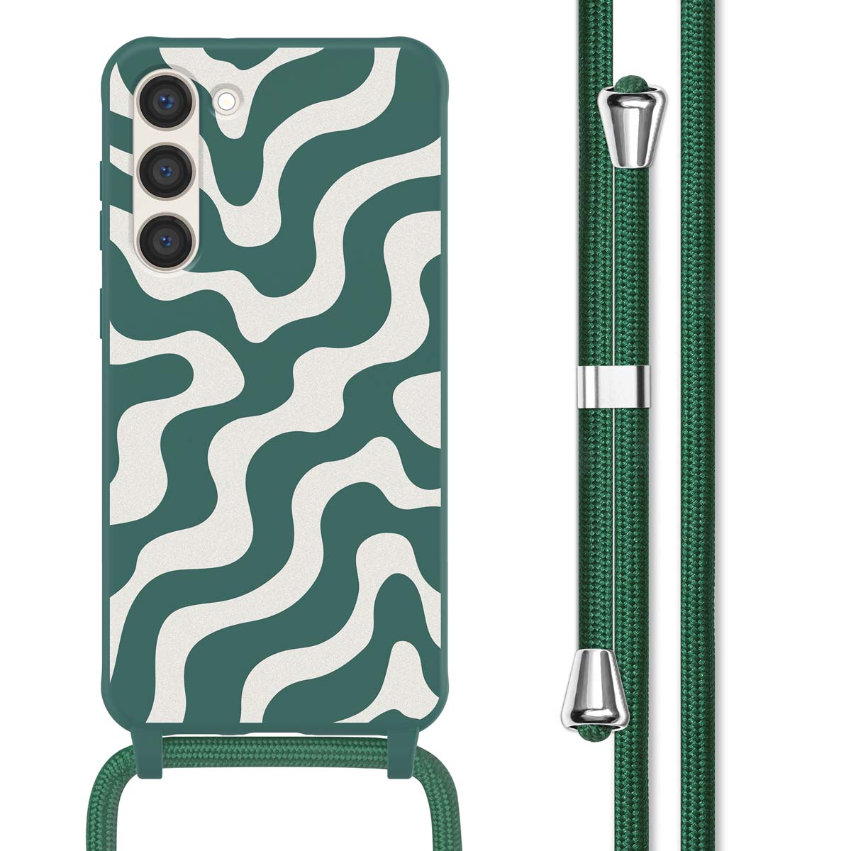 imoshion Coque design en silicone avec cordon Samsung Galaxy S23 Plus - Petrol Green Groovy