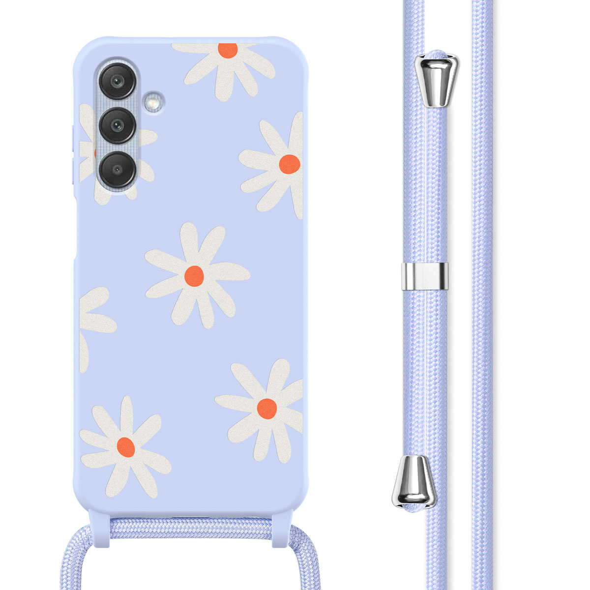 imoshion Siliconen design hoesje met koord voor de Samsung Galaxy A25 (5G) - Lila Flower Distance