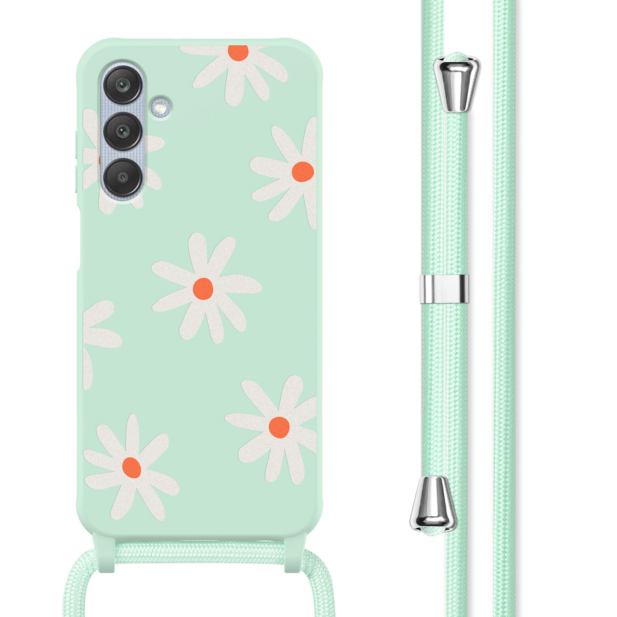 imoshion Coque design en silicone avec cordon Samsung Galaxy A25 (5G) - Green Flower Distance