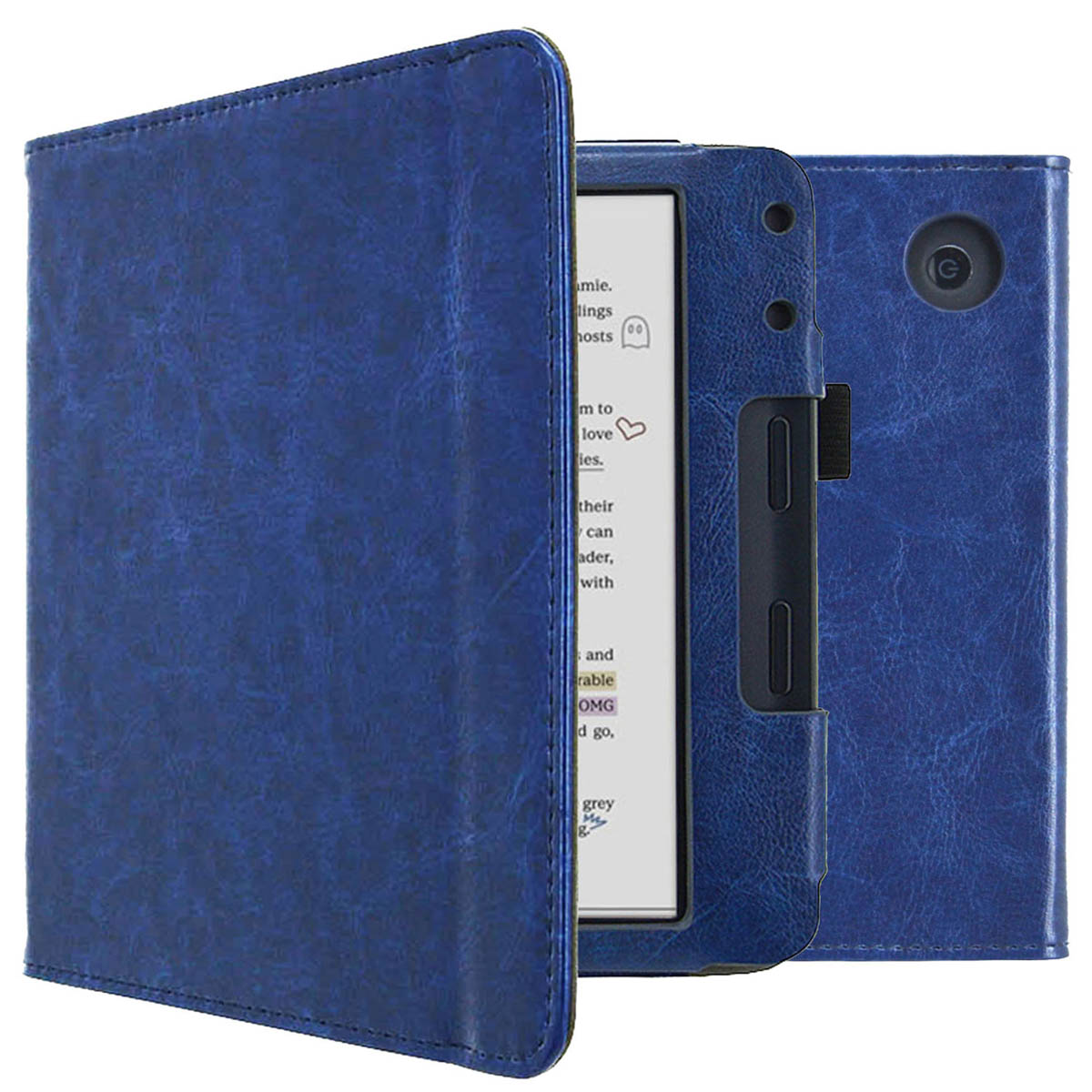 imoshion Vegan Leather Bookcase voor de Kobo Libra Colour - Donkerblauw