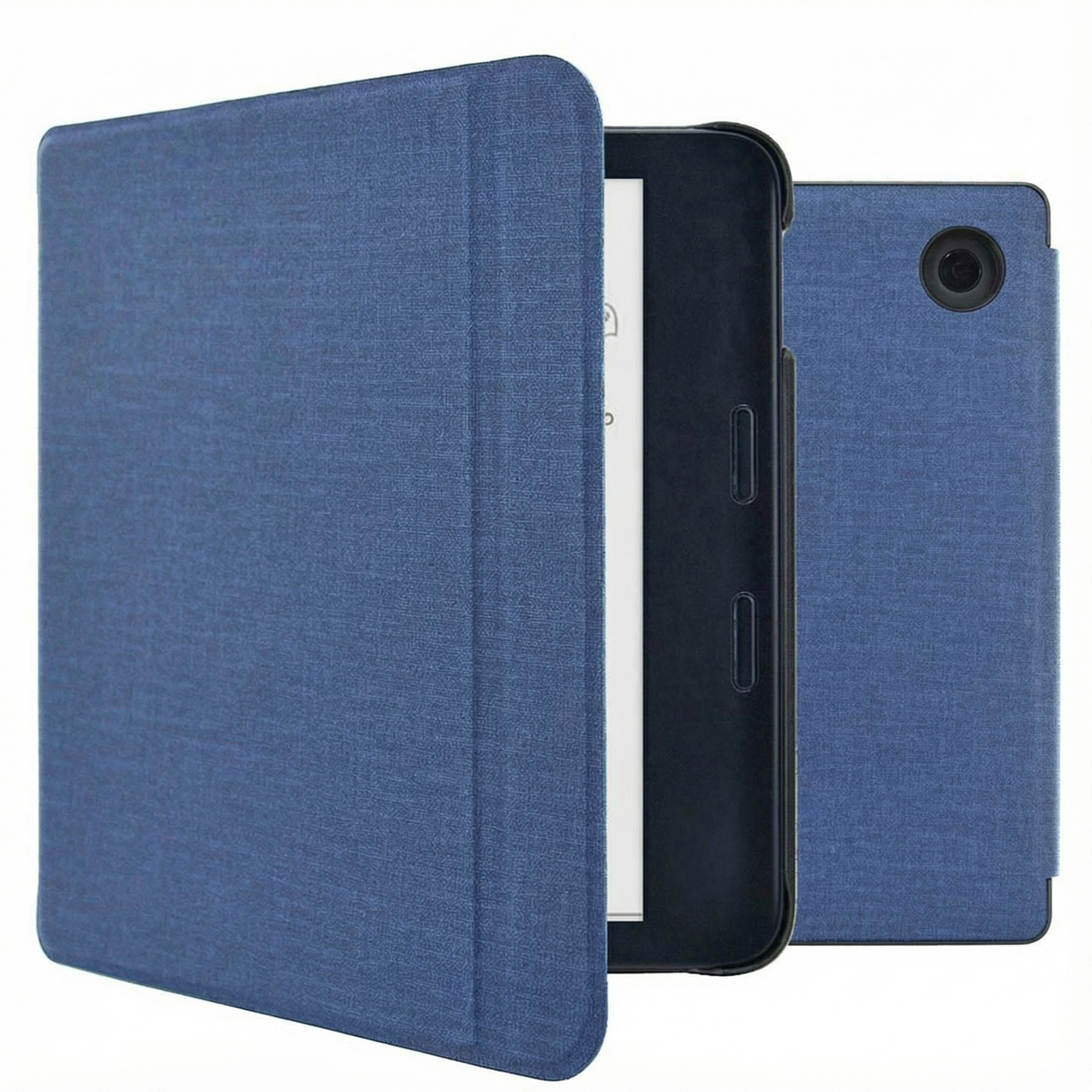 imoshion Canvas Sleepcover Bookcase met stand voor de Kobo Libra Colour - Donkerblauw
