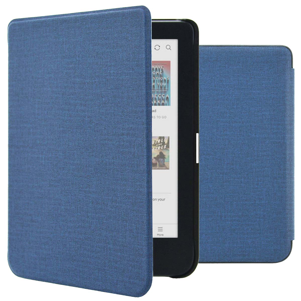 imoshion Canvas Sleepcover Bookcase voor de Kobo Clara Colour / BW - Donkerblauw