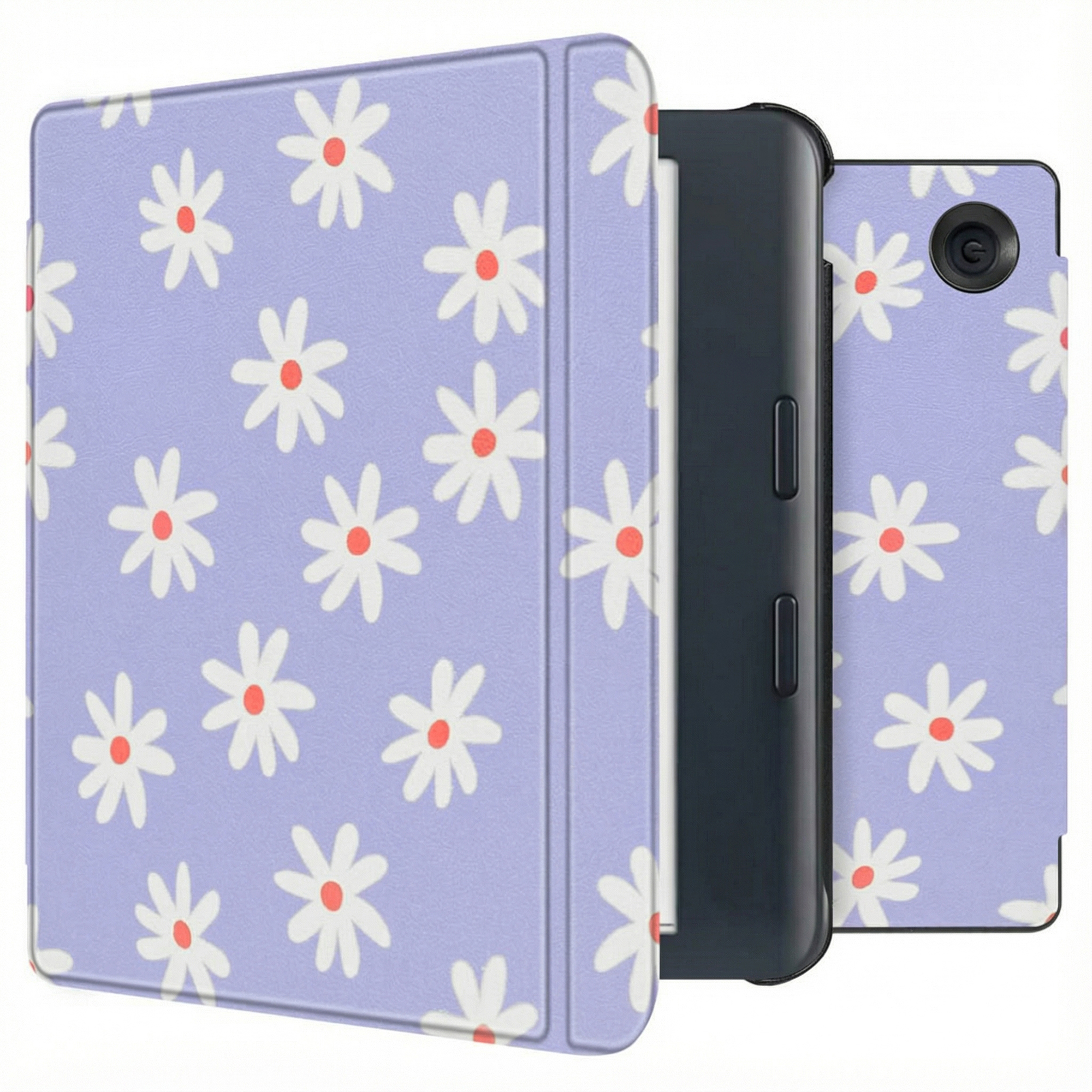 imoshion Design Slim Hard Case Sleepcover met stand voor de Kobo Libra Colour - Flowers Distance
