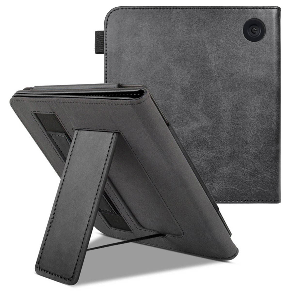 imoshion Stand Bookcase Sleepcover met strap voor de Kobo Libra Colour - Zwart