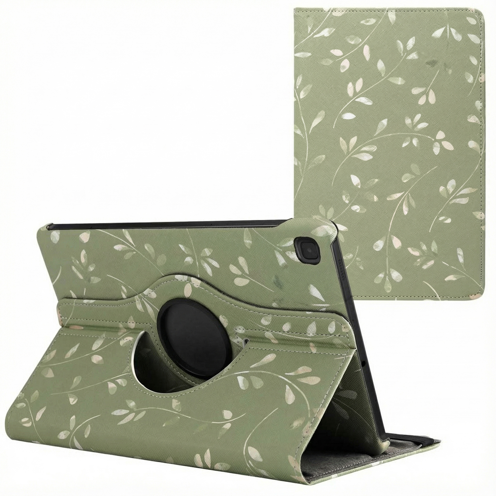 imoshion 360° Draaibare Design Bookcase voor de Samsung Galaxy Tab S6 Lite (2020/2022/2024) - Green Flowers