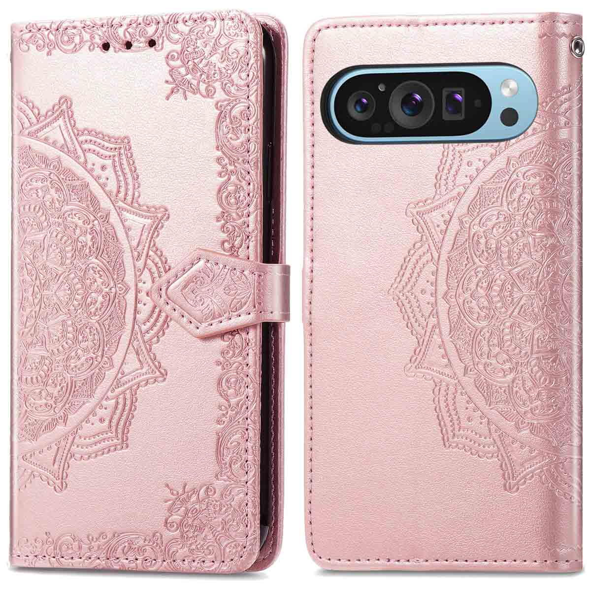 imoshion Mandala Bookcase voor de Google Pixel 9 / 9 Pro - Rosé Goud