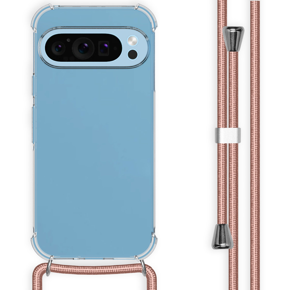imoshion Coque arrière Transparente avec cordon Google Pixel 9 / 9 Pro - Rose Doré