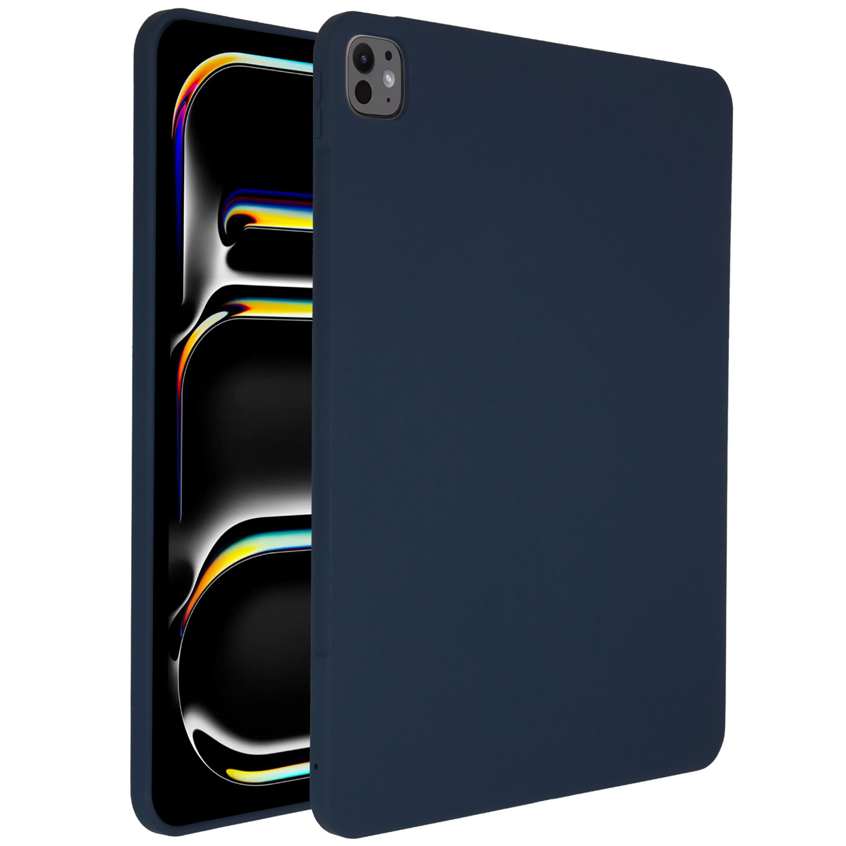 Accezz Coque Liquid Silicone avec porte-stylet Apple iPad Pro 13 (2025) M5 / (2024) M4 - Bleu foncé