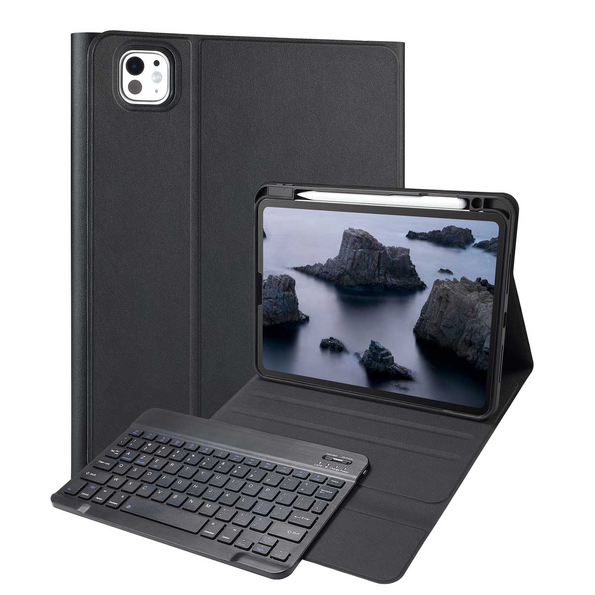 Accezz Bluetooth Keyboard Bookcase voor de Apple iPad Pro 11 (2025) M5 / (2024) M4 - AZERTY / FR - Zwart