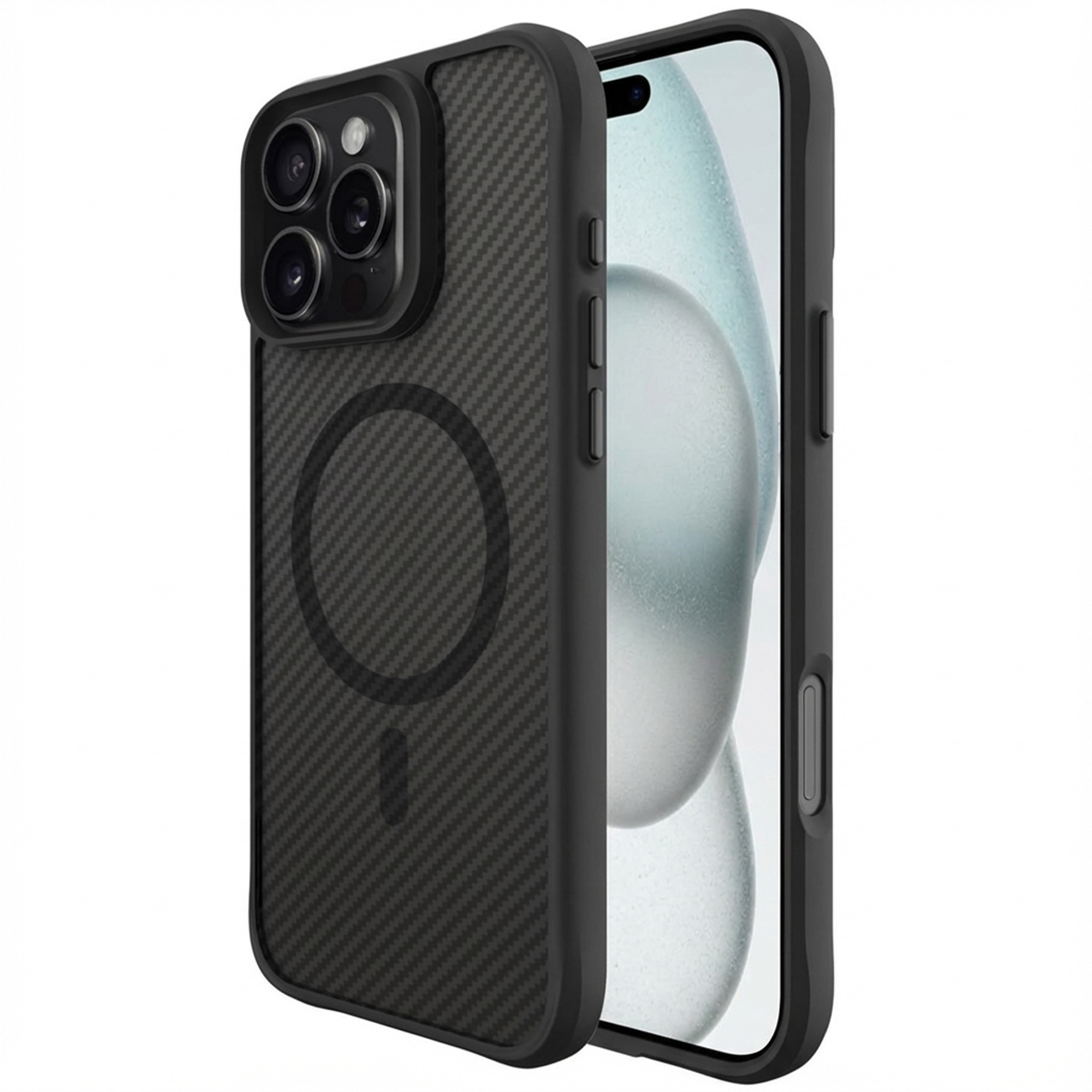 imoshion Rugged Hybrid Carbon Case met MagSafe voor de Apple iPhone 16 Pro - Zwart