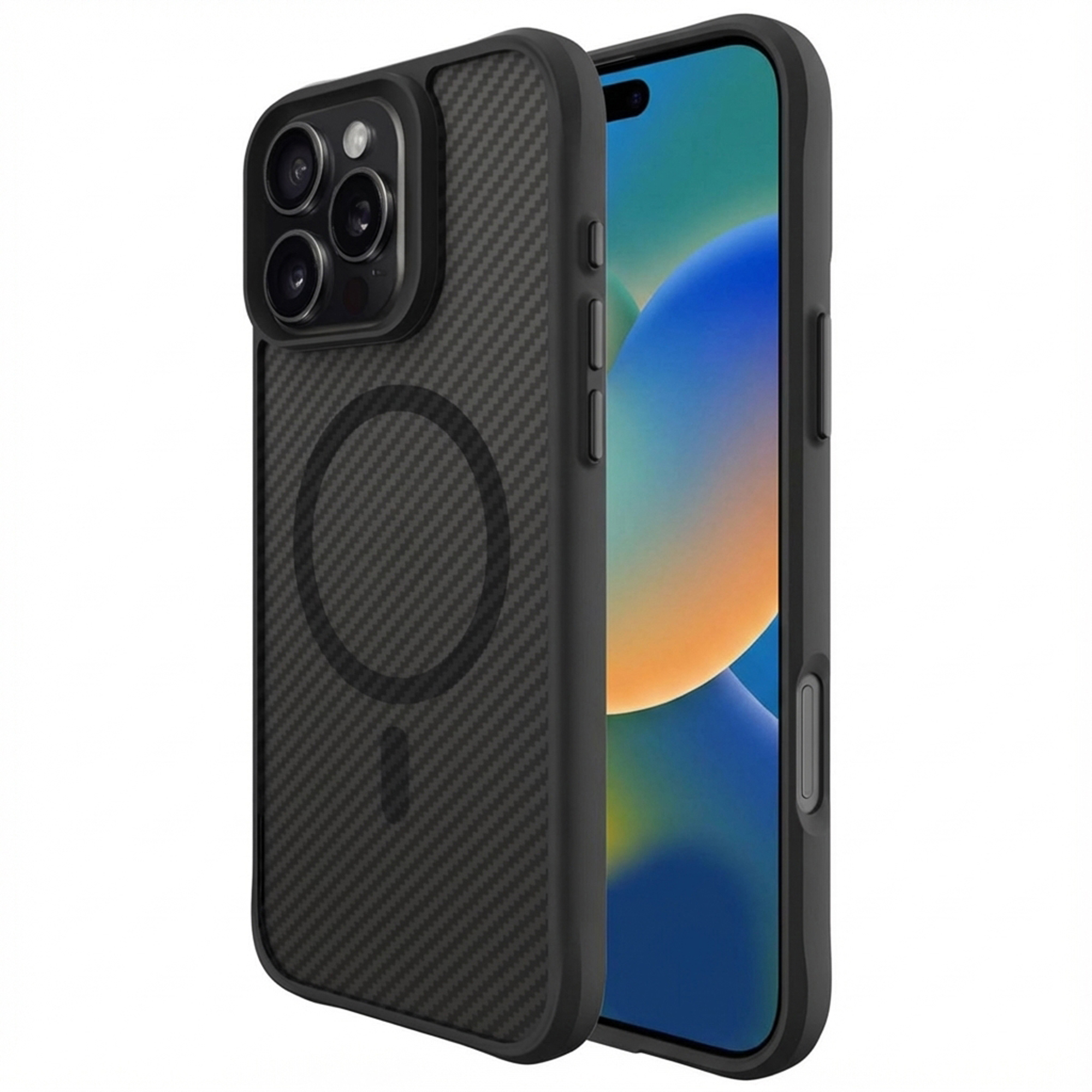 imoshion Rugged Hybrid Carbon Case avec MagSafe Apple iPhone 16 Pro Max - Noir