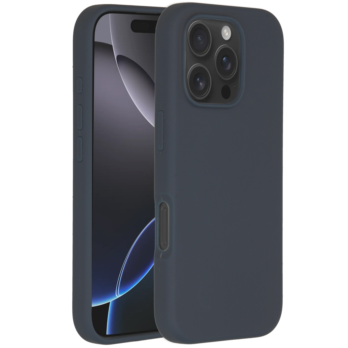 Accezz Liquid Silicone Backcover met MagSafe voor de Apple iPhone 16 Pro - Donkerblauw