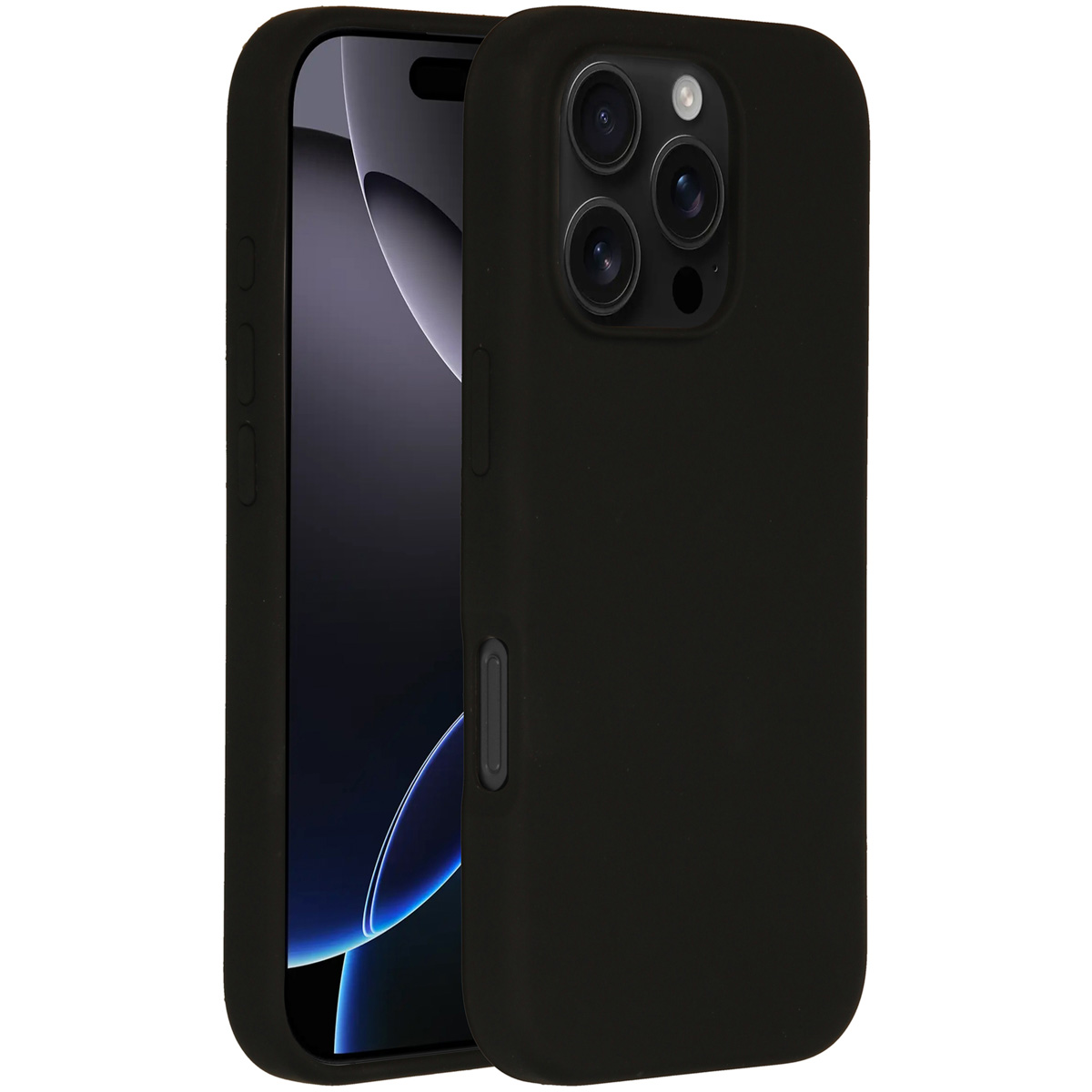 Accezz Liquid Silicone Backcover met MagSafe voor de Apple iPhone 16 Pro - Zwart