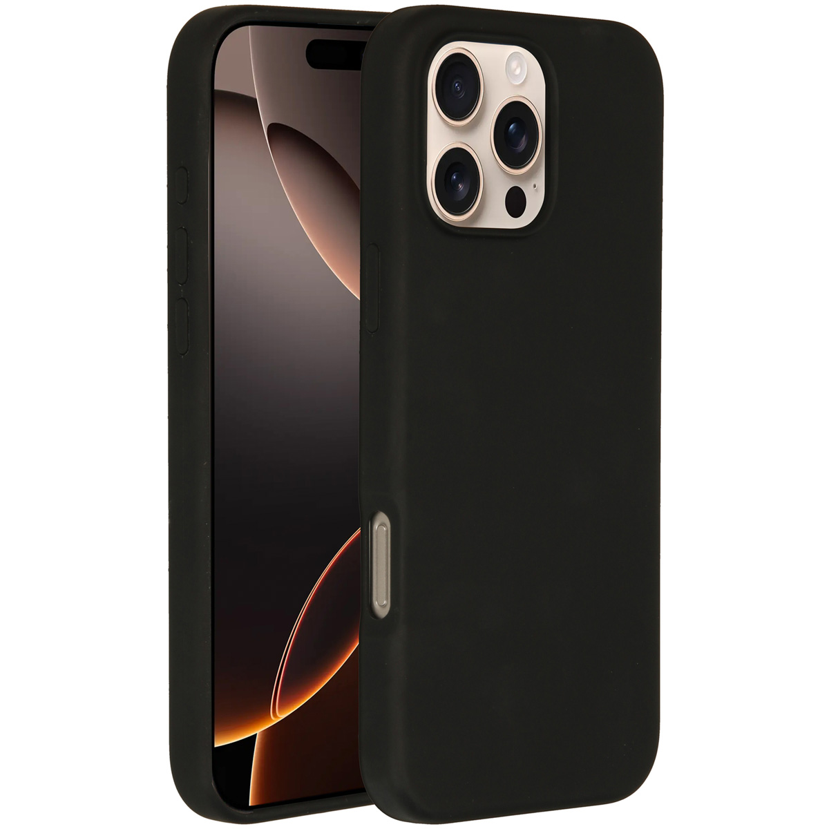 Accezz Liquid Silicone Backcover met MagSafe voor de Apple iPhone 16 Pro Max - Zwart