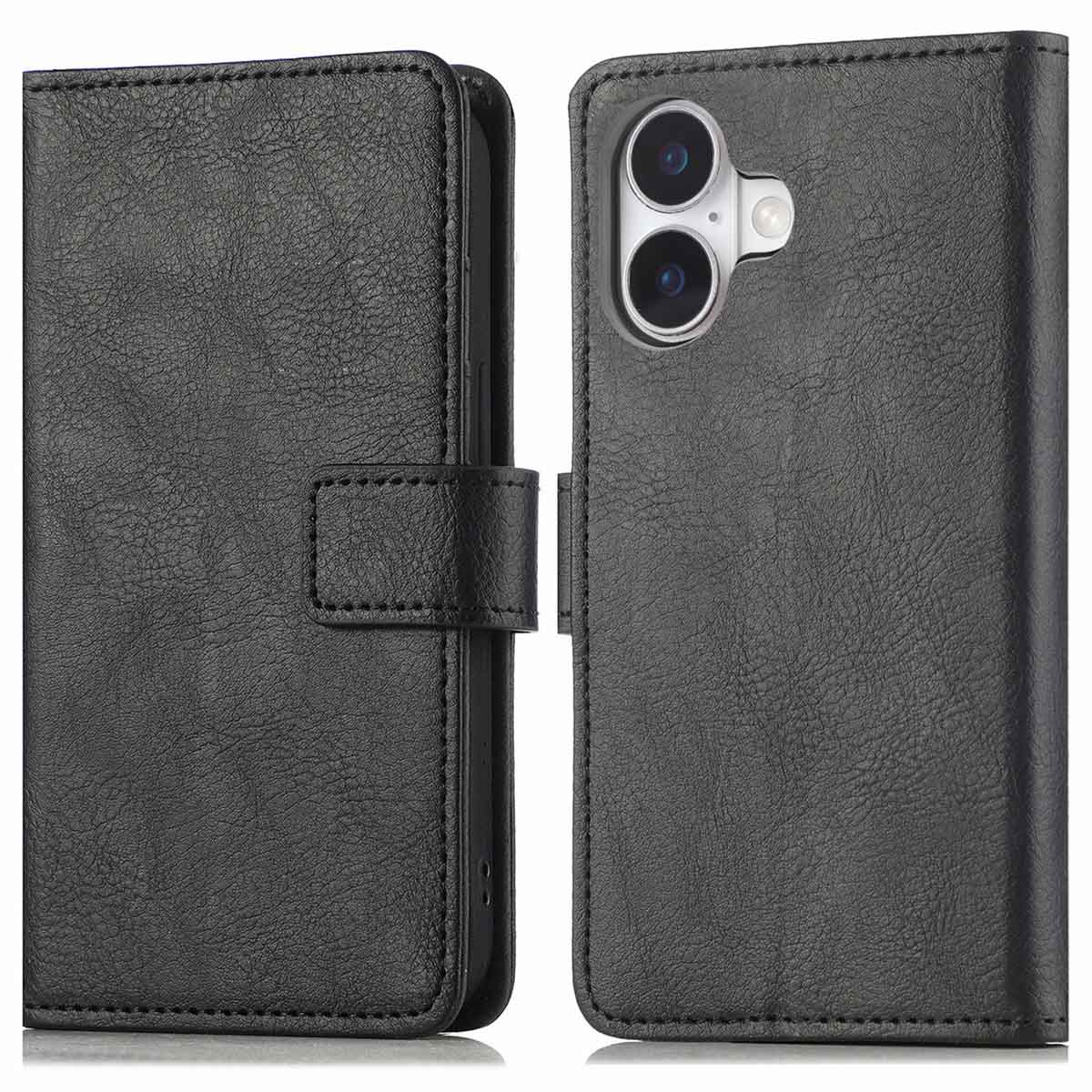 imoshion Luxe Bookcase voor de Apple iPhone 16 - Zwart