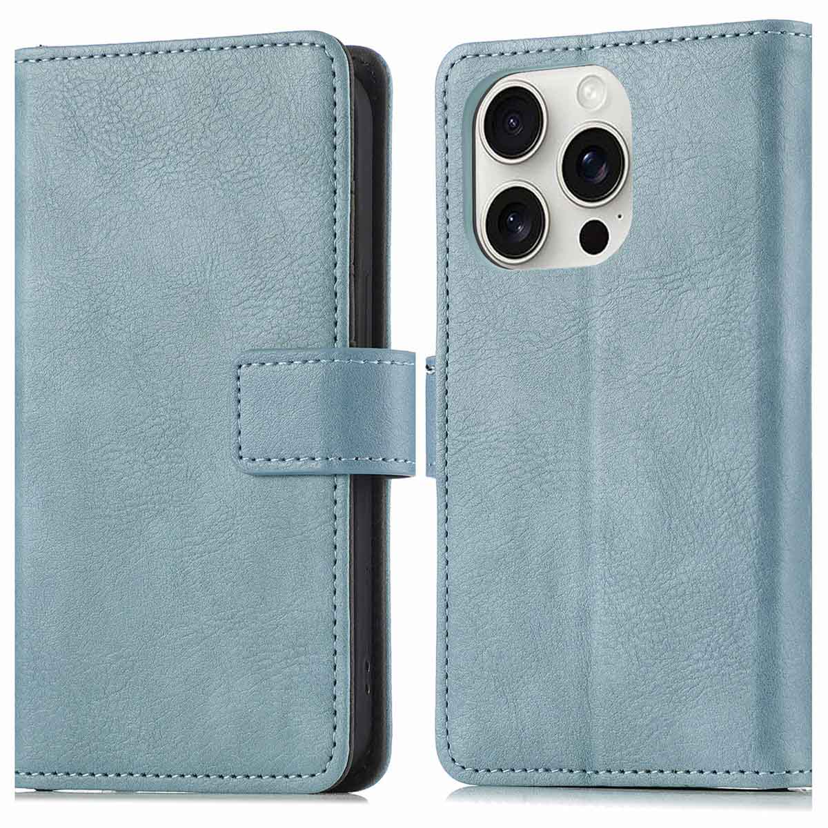 imoshion Luxe Bookcase voor de Apple iPhone 16 Pro - Lichtblauw