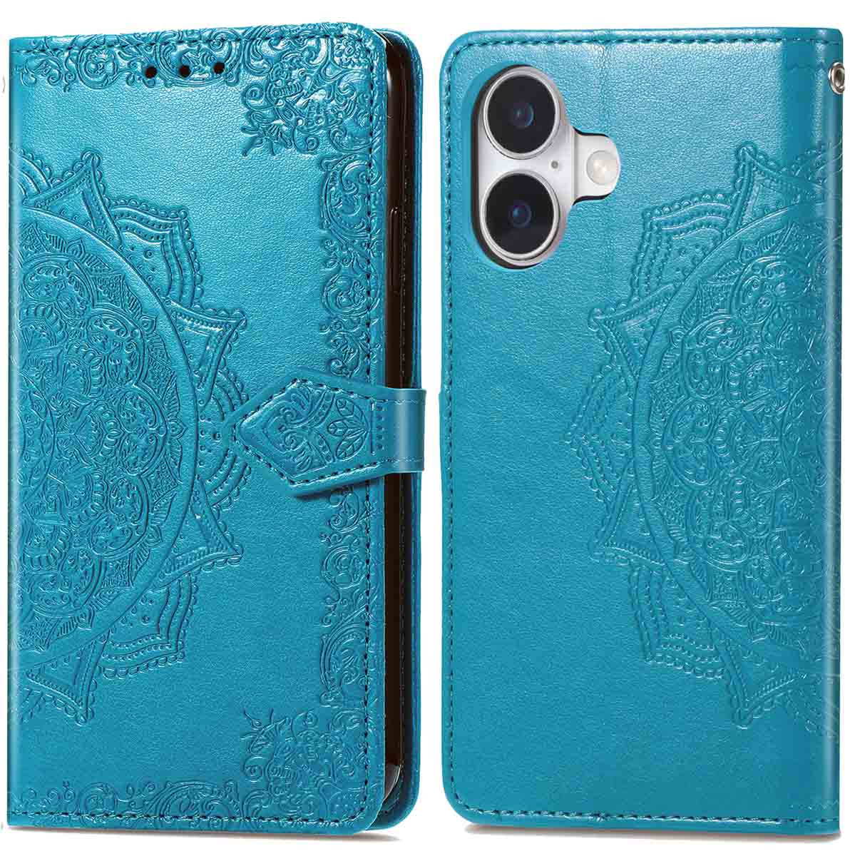 imoshion Mandala Bookcase voor de Apple iPhone 16 - Turquoise