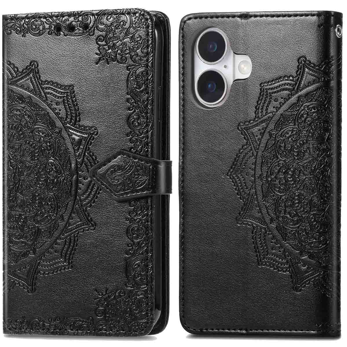 imoshion Mandala Bookcase voor de Apple iPhone 16 - Zwart