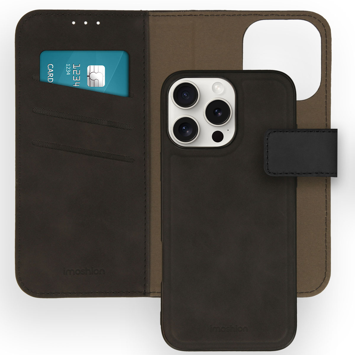 imoshion Etui de télephone luxe 2-en-1 amovible Apple iPhone 16 Pro Max - Noir