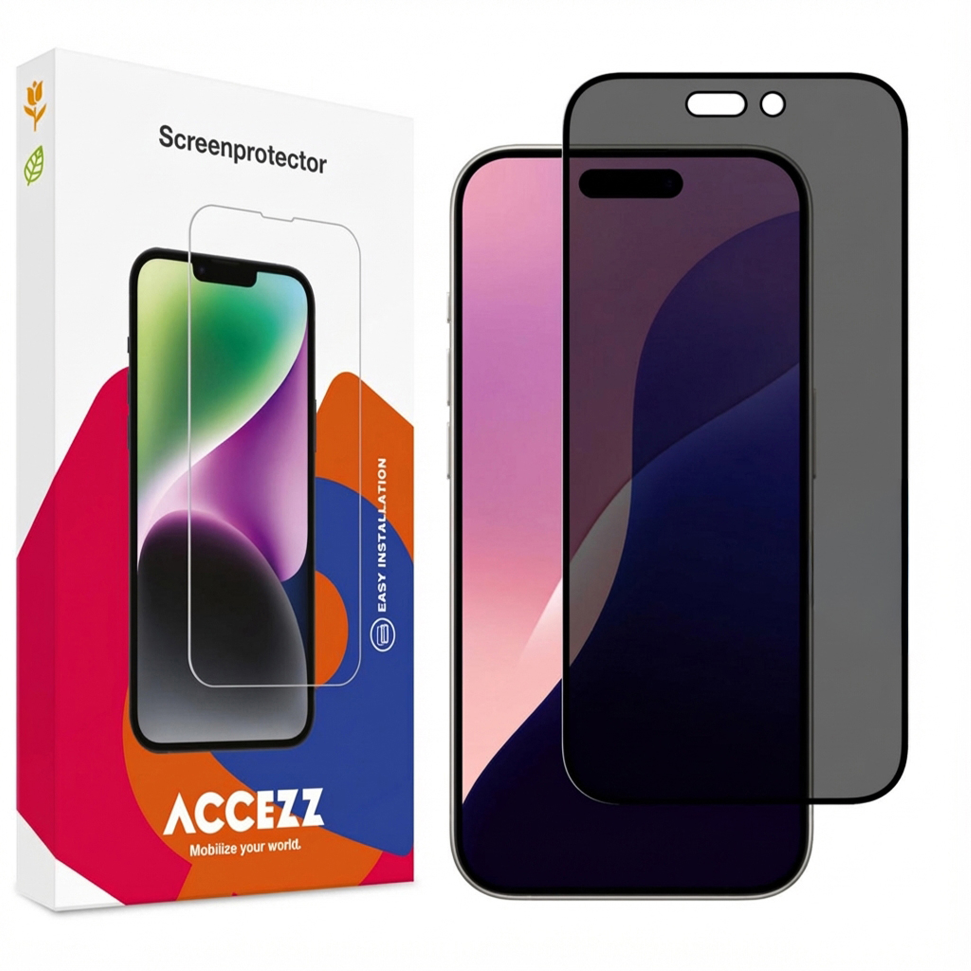 Accezz Gehard Glas Privacy Screenprotector voor de Apple iPhone 16 Pro Max / 17 Pro Max