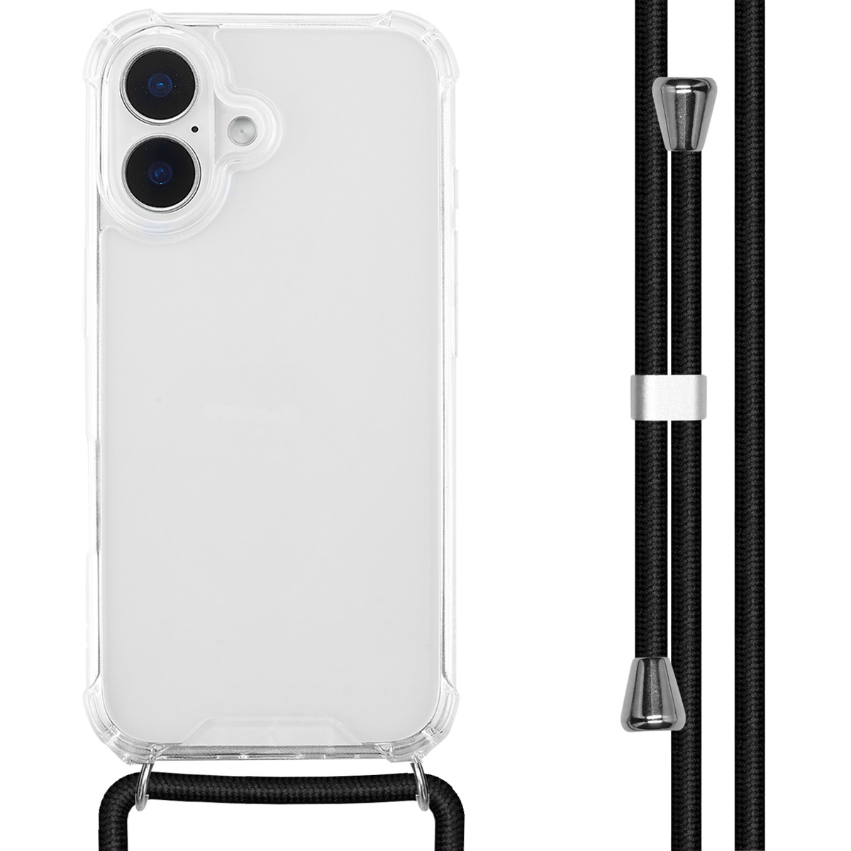 imoshion Coque arrière Transparente avec cordon Apple iPhone 16 - Noir