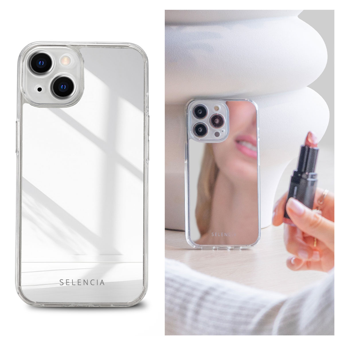 Selencia Coque Mirror Apple iPhone 14 - Argent