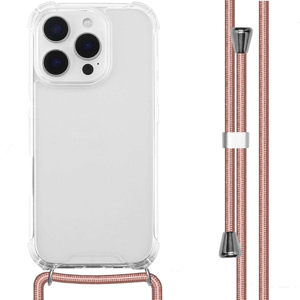 imoshion Coque arrière Transparente avec cordon Apple iPhone 16 Pro - Rose Doré