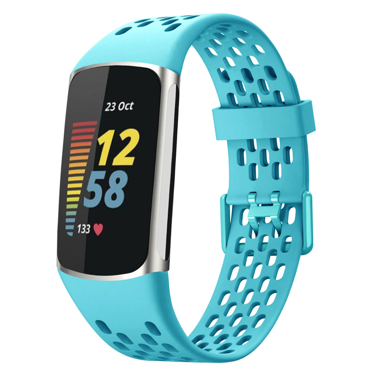 imoshion Bracelet sport en silicone avec boucle Fitbit Charge 5 / 6 - Turquoise