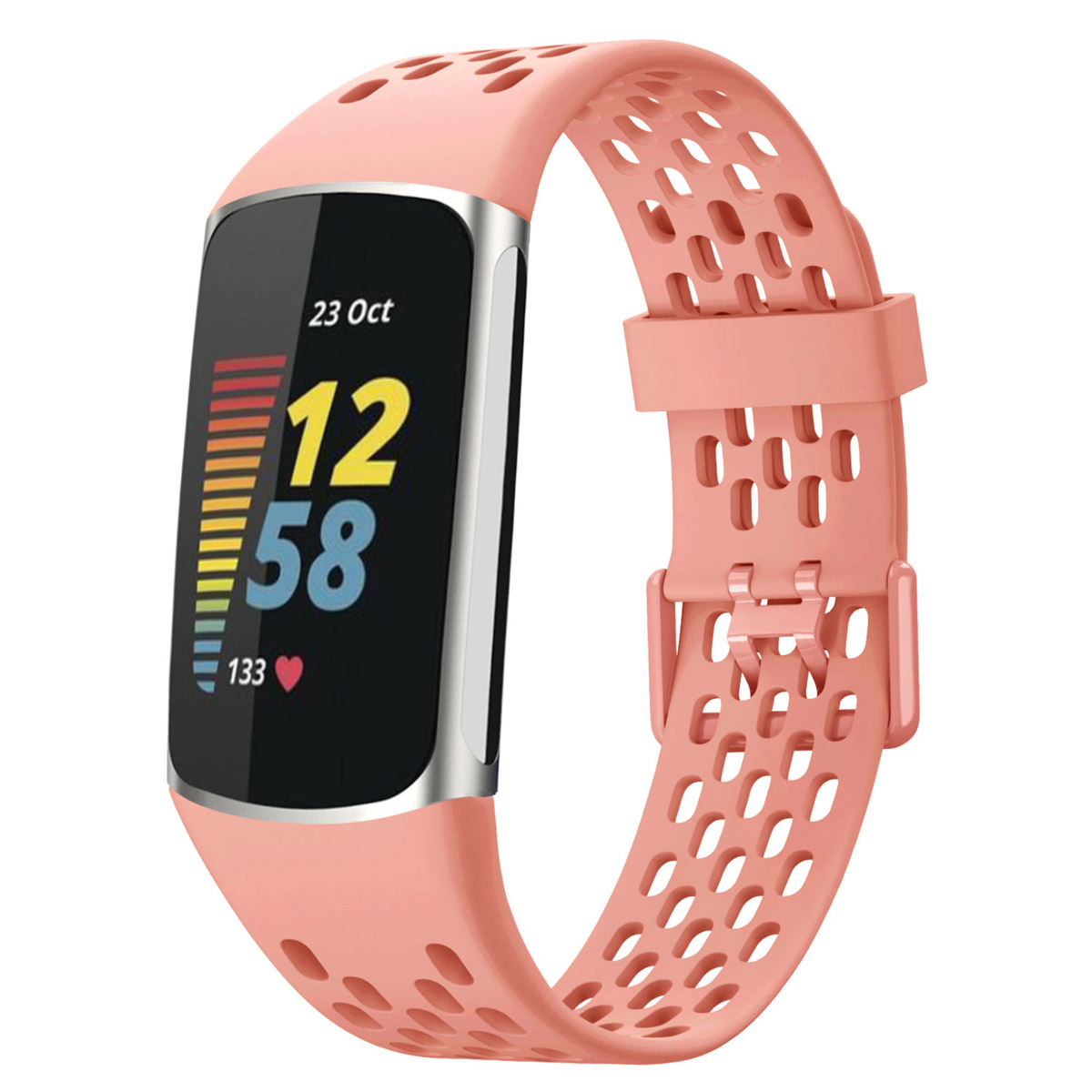 imoshion Bracelet sport en silicone avec boucle Fitbit Charge 5 / 6 - Peach