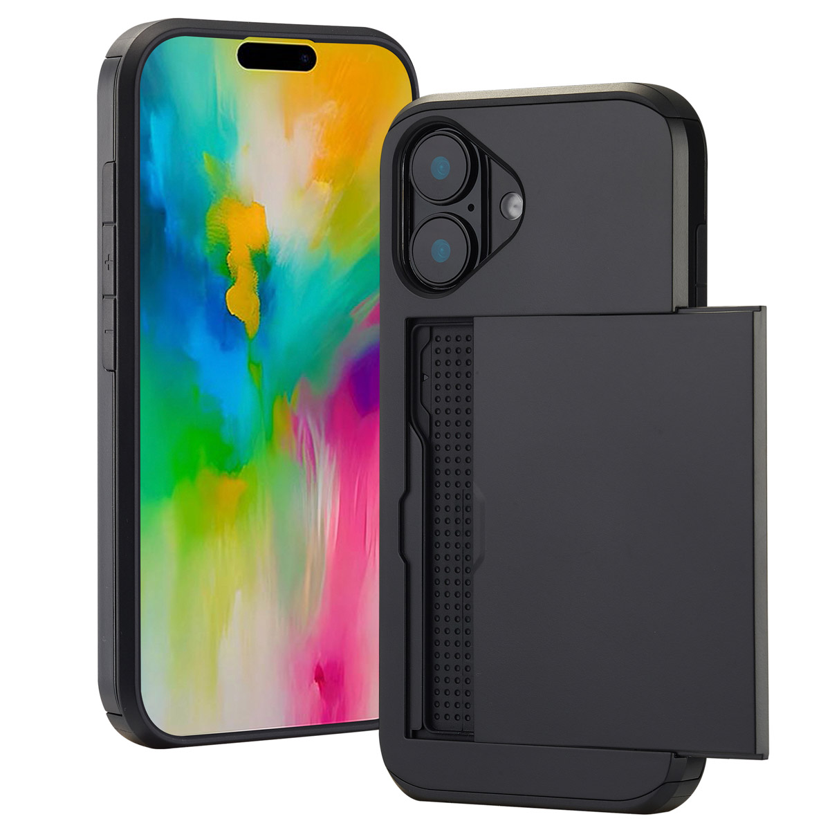 imoshion Backcover met pasjeshouder voor de Apple iPhone 16 - Zwart