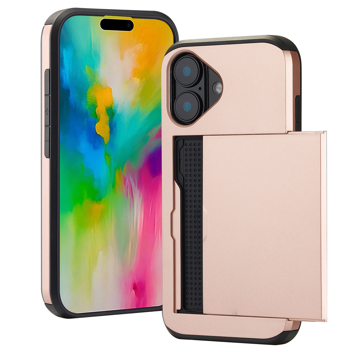 imoshion Coque arrière avec porte-cartes Apple iPhone 16 - Rose Doré