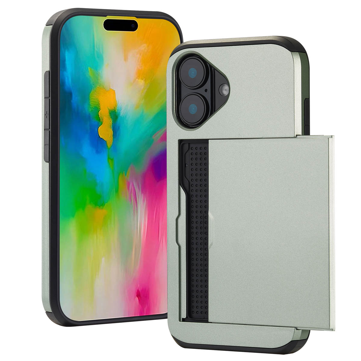 imoshion Coque arrière avec porte-cartes Apple iPhone 16 - Vert