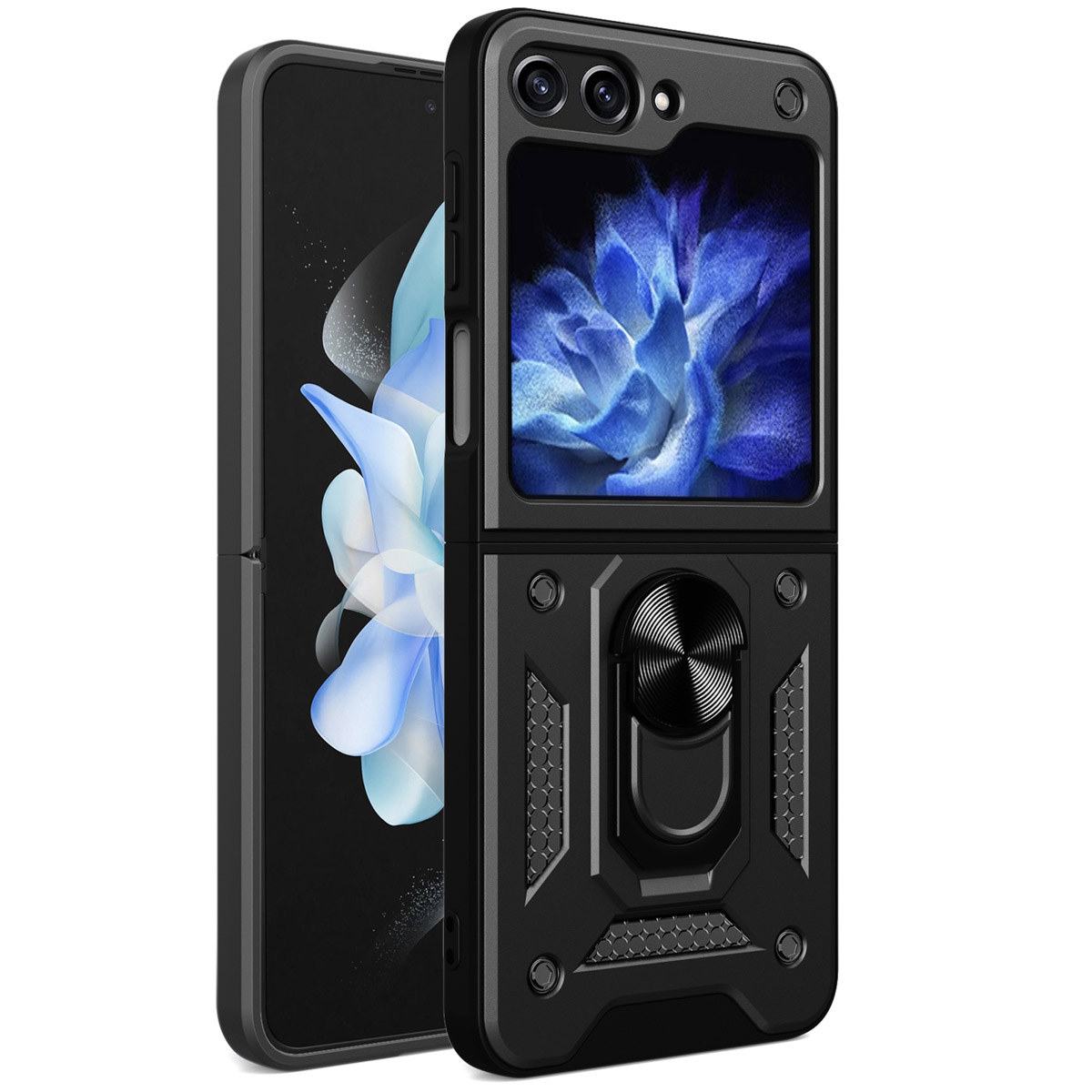 imoshion Coque arrière Rugged avec anneau Samsung Galaxy Z Flip 6 - Noir