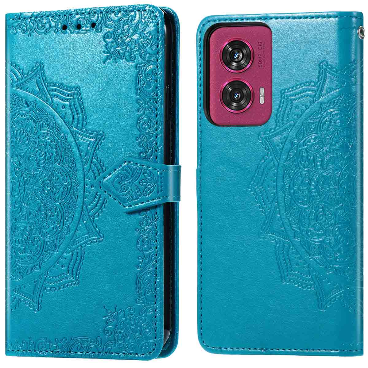 imoshion Mandala Bookcase voor de Motorola Edge 50 Fusion - Turquoise