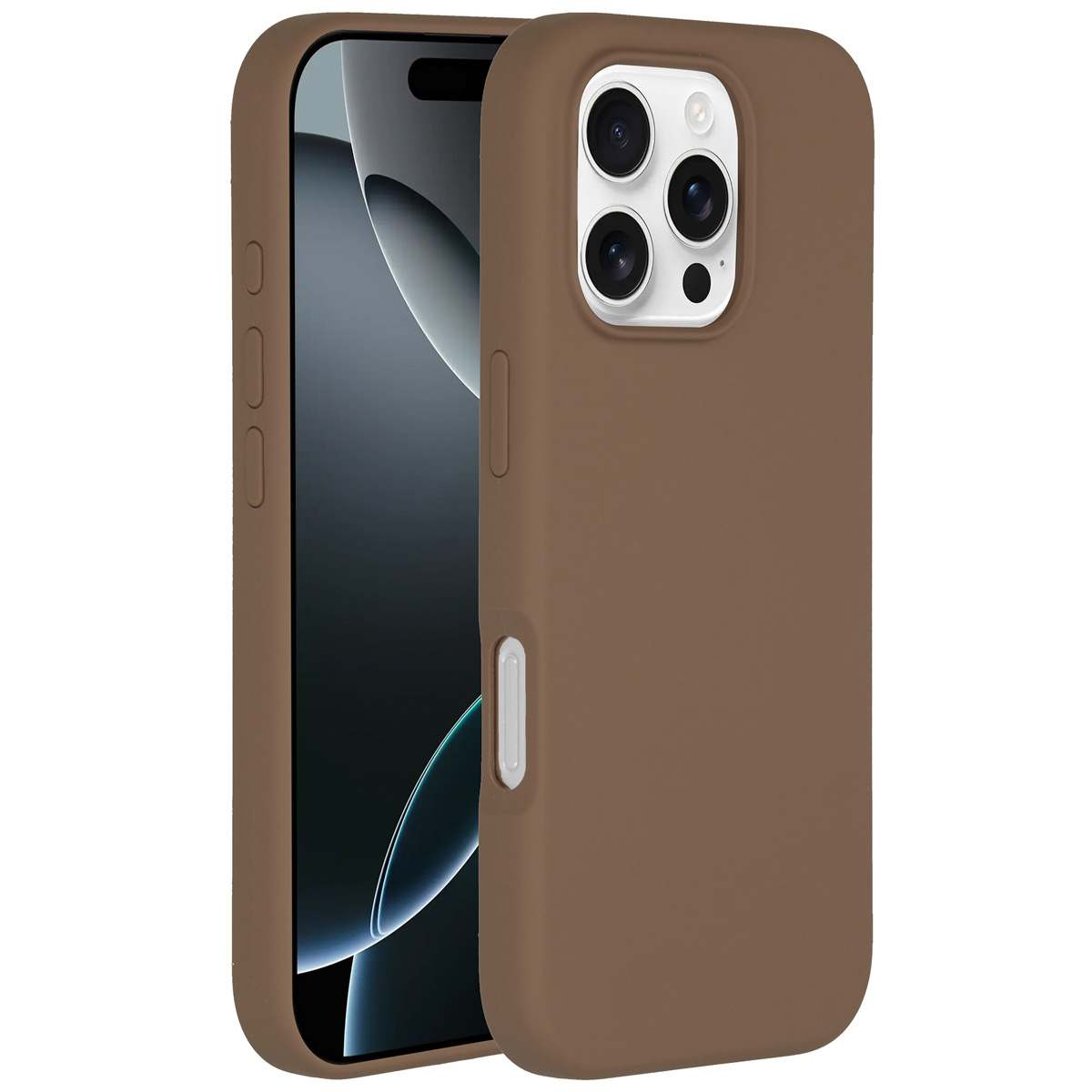 Accezz Coque Liquid Silicone avec MagSafe Apple iPhone 16 Pro - Marron clair