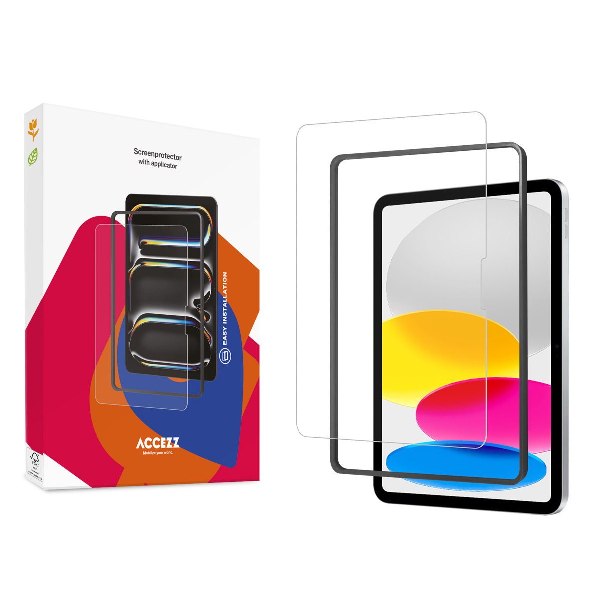 Accezz Glass screenprotector + Applicator voor de Apple iPad 11 (2025) 11 inch A16 / iPad 10 (2022) 10.9 inch