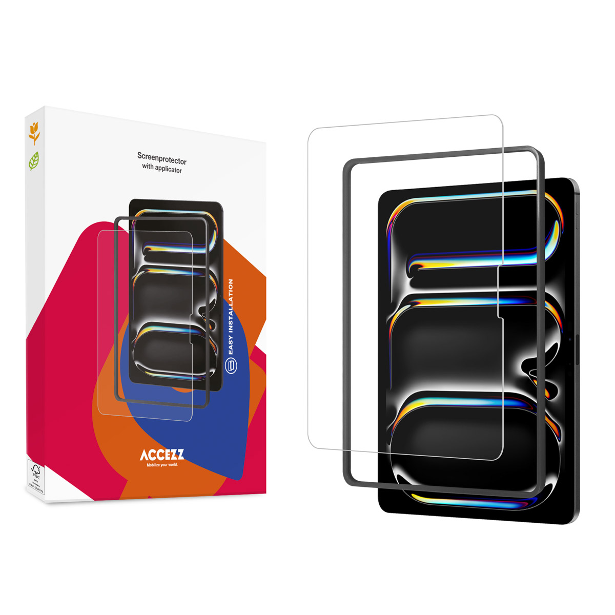 Accezz Glass screenprotector + Applicator voor de Apple iPad Air 13 inch (2026) M4 / (2025) M3 / (2024) M2