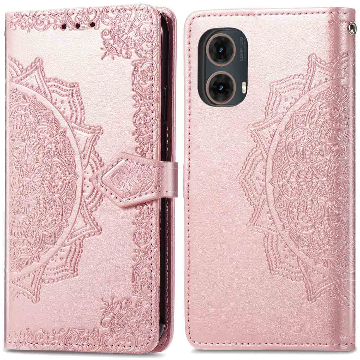 imoshion Mandala Bookcase voor de Motorola Moto G85 - Rosé Goud