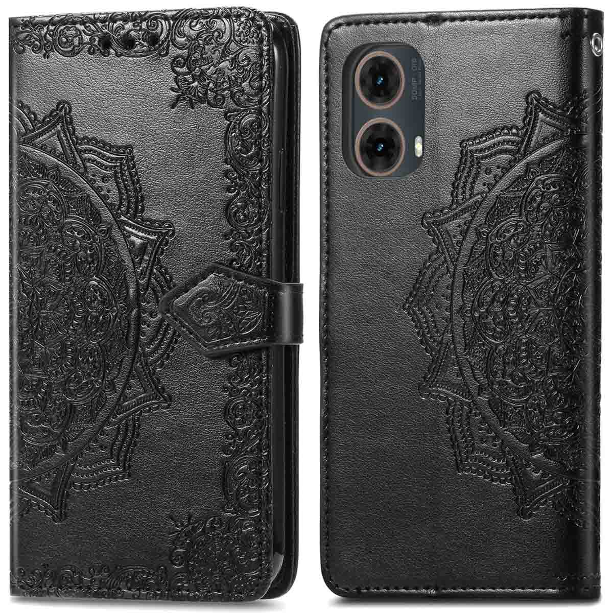 imoshion Mandala Bookcase voor de Motorola Moto G85 - Zwart