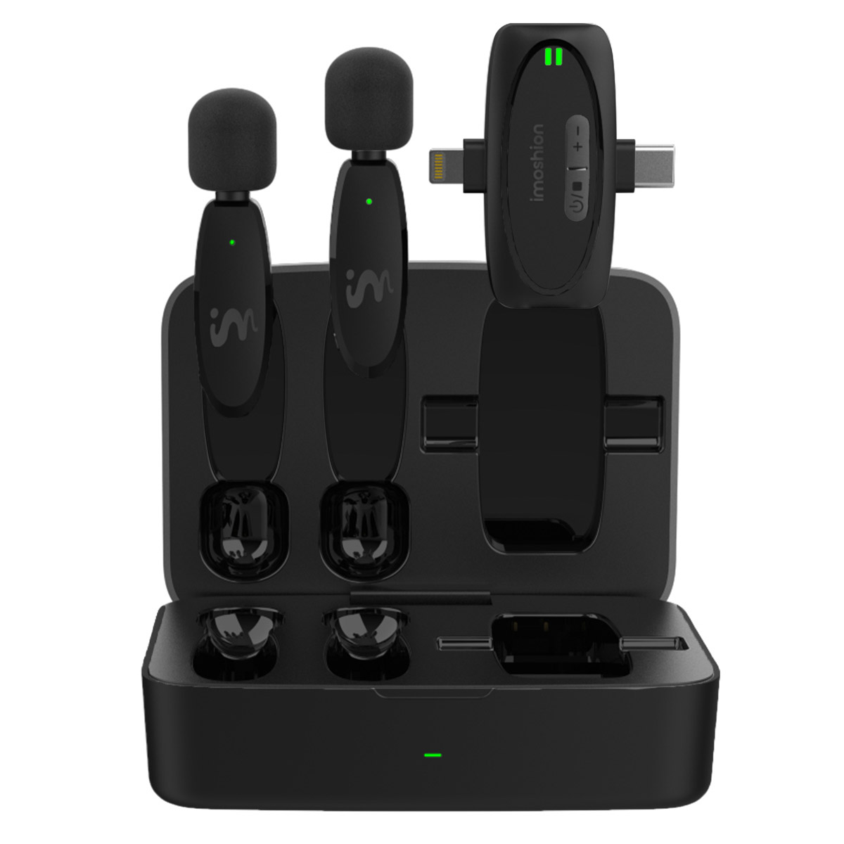imoshion MultiMic Duo Pack microfoon met oplaadcase - Dasspeld microfoon - Draadloos - 3,5 mm AUX / USB-C / Lightning