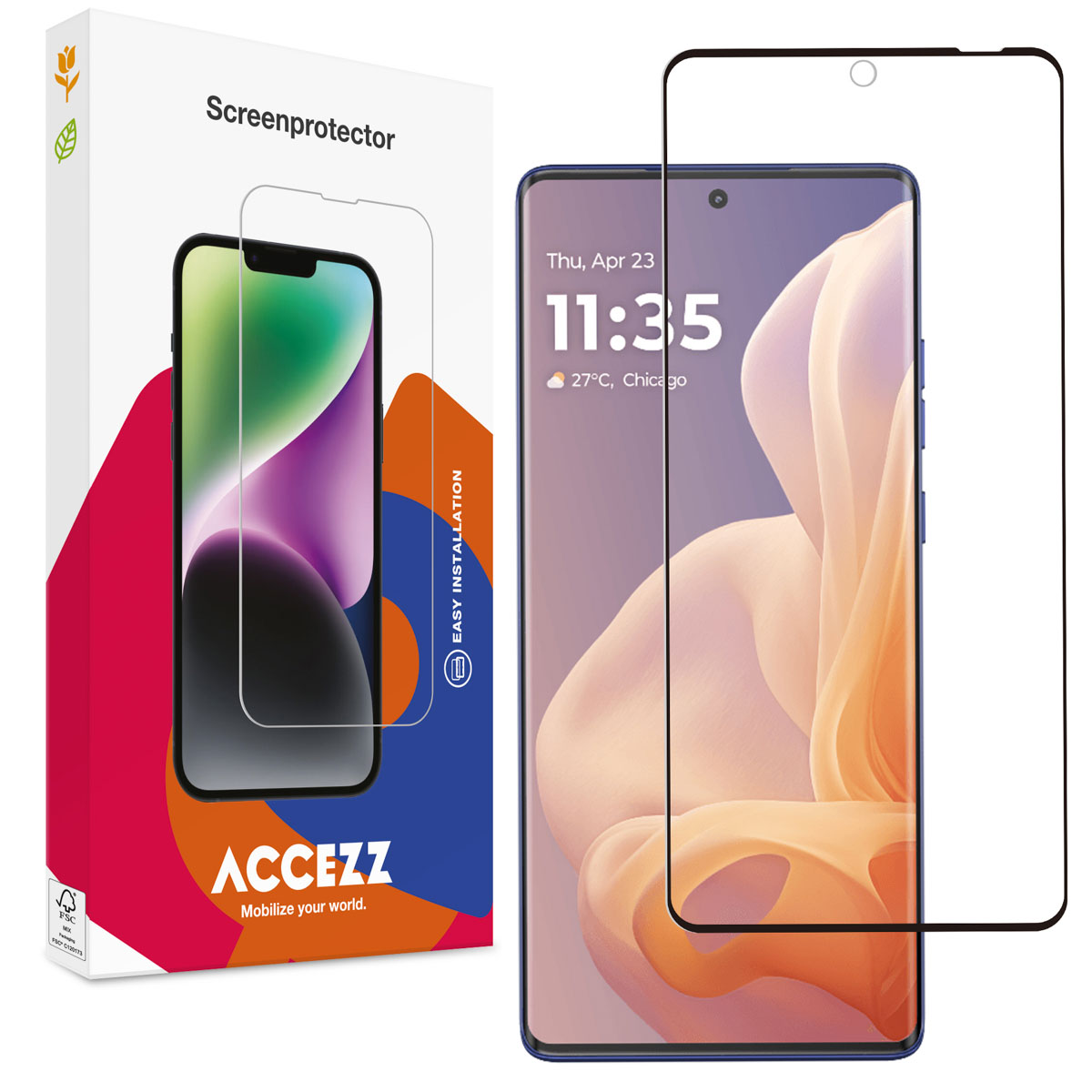 Accezz Protection d'écran en verre trempé Full Cover Motorola Moto G85