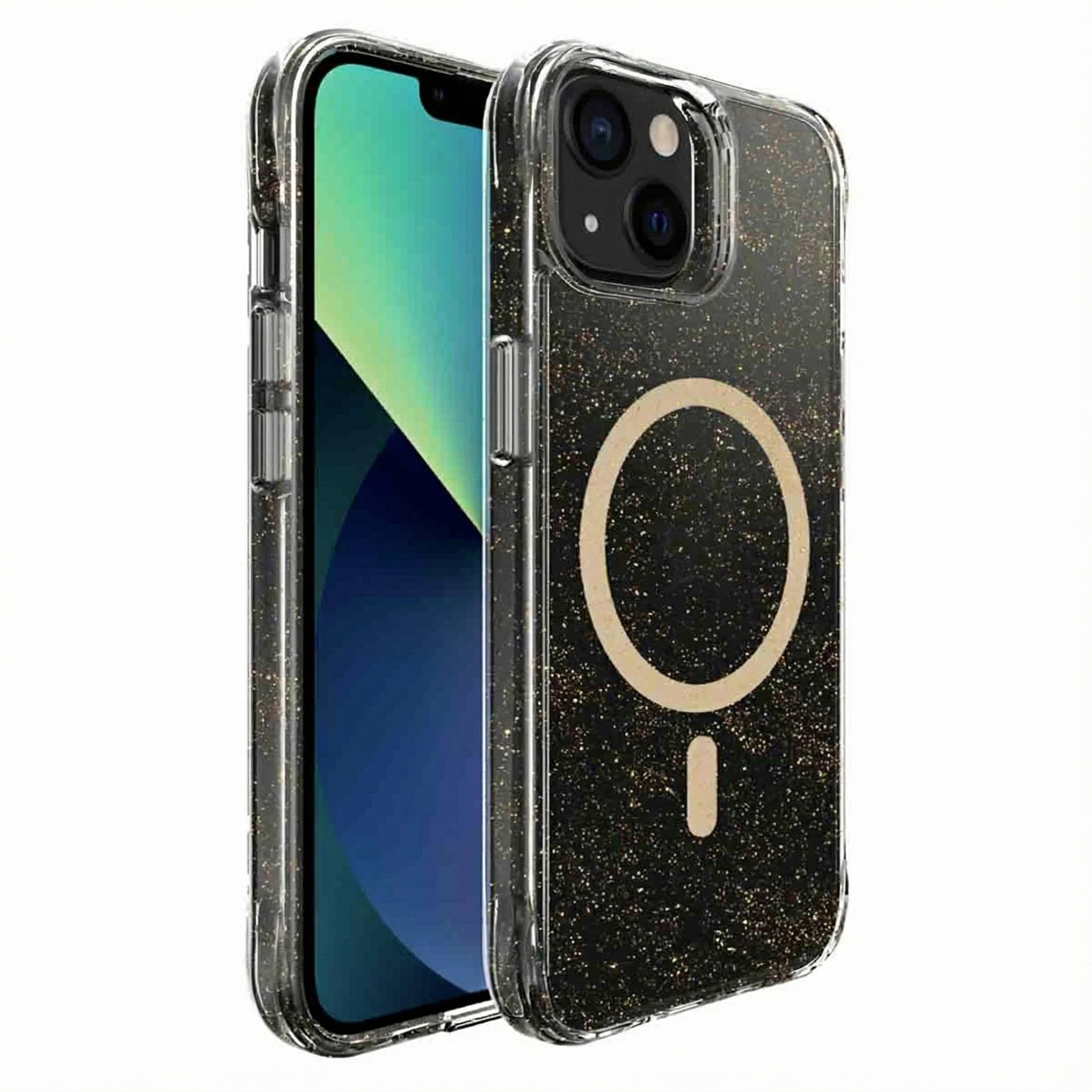 imoshion Clear Glitter Backcover met MagSafe voor de Apple iPhone 13 - Goud
